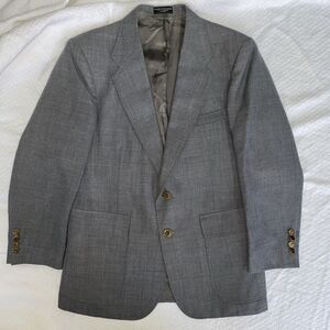 Arnold Palmer Men's Gray Blazer Sport Coat 40S Short Two Button Wool Blend Crest